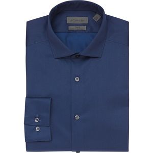 Calvin Klein Infinite Non-Iron Slim Fit Stretch Collar Dress Shirt, Navy Size 20